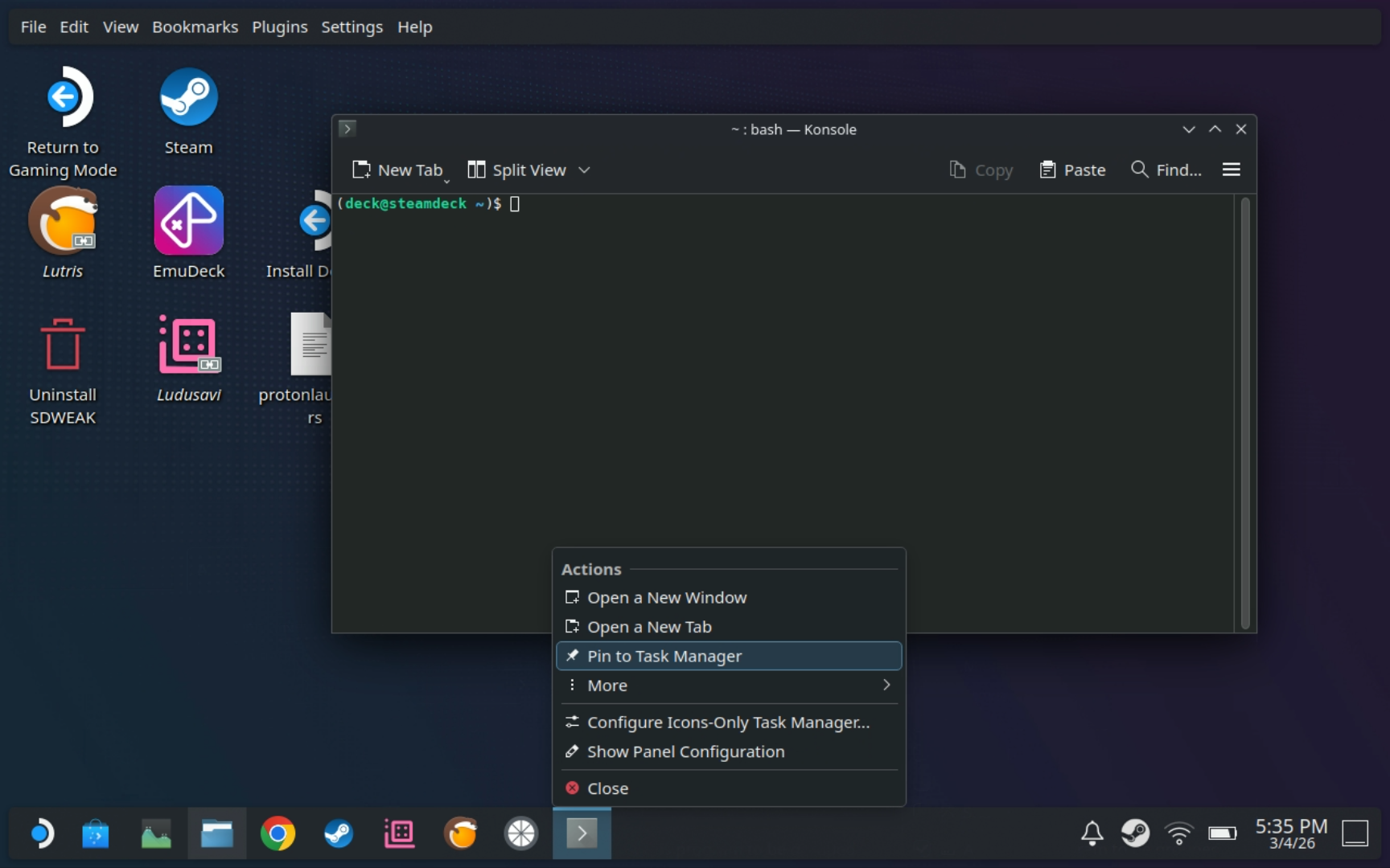(Under the Power menu option)